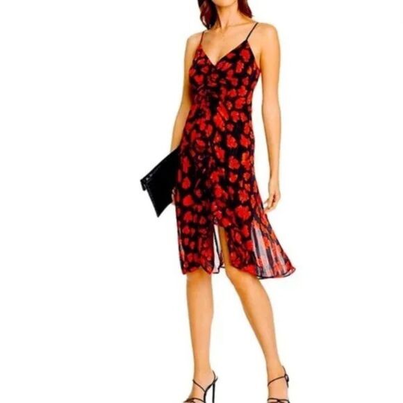 Aqua Red and Black Flower Dress (XSmall) NWOT - Picture 2 of 6